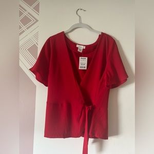 NWT Wrap Front Blouse